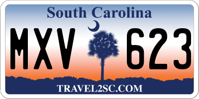 SC license plate MXV623
