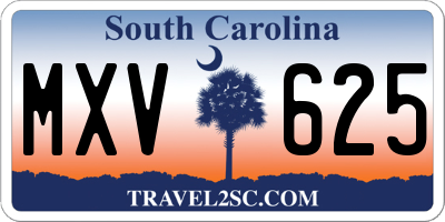 SC license plate MXV625