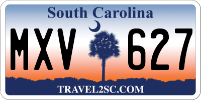 SC license plate MXV627