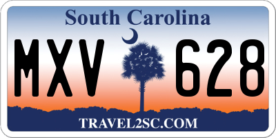 SC license plate MXV628