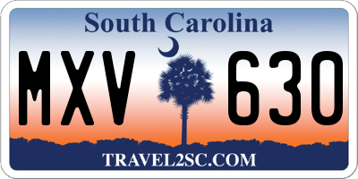 SC license plate MXV630