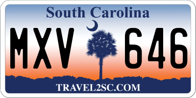 SC license plate MXV646