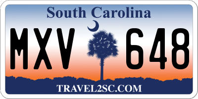 SC license plate MXV648