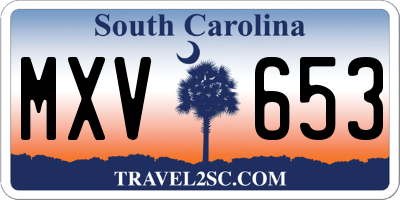 SC license plate MXV653