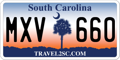 SC license plate MXV660