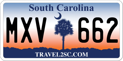 SC license plate MXV662