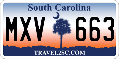 SC license plate MXV663