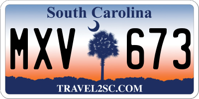 SC license plate MXV673