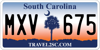 SC license plate MXV675