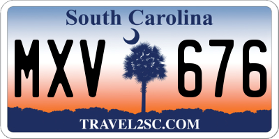 SC license plate MXV676