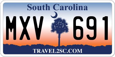 SC license plate MXV691