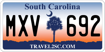SC license plate MXV692