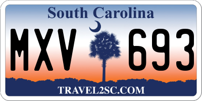 SC license plate MXV693
