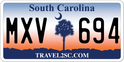 SC license plate MXV694