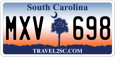 SC license plate MXV698