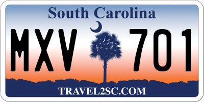 SC license plate MXV701