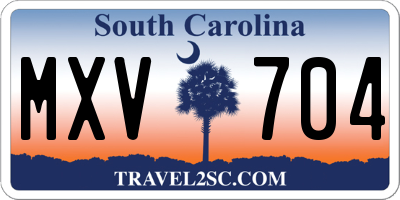 SC license plate MXV704