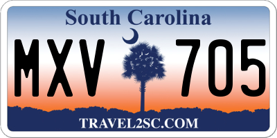 SC license plate MXV705