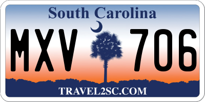 SC license plate MXV706
