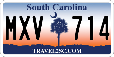SC license plate MXV714