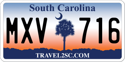 SC license plate MXV716
