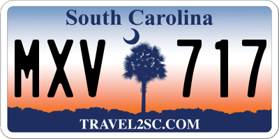 SC license plate MXV717