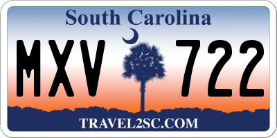SC license plate MXV722
