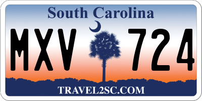 SC license plate MXV724