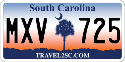 SC license plate MXV725