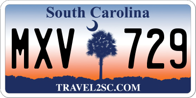 SC license plate MXV729