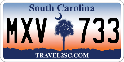 SC license plate MXV733