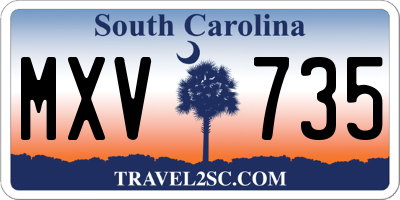 SC license plate MXV735