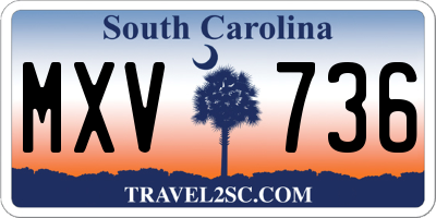 SC license plate MXV736