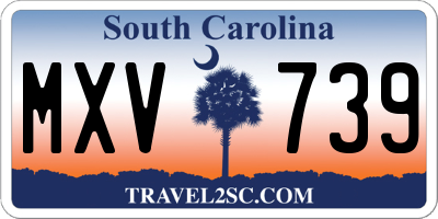 SC license plate MXV739