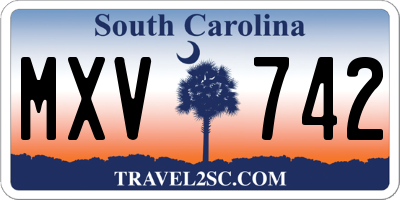 SC license plate MXV742