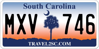 SC license plate MXV746