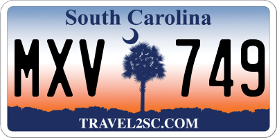 SC license plate MXV749