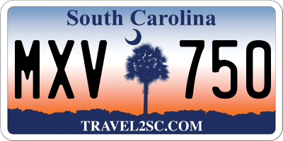SC license plate MXV750