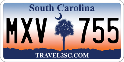 SC license plate MXV755