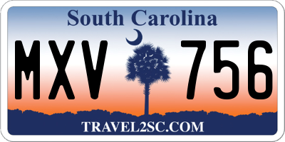 SC license plate MXV756