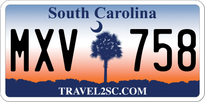 SC license plate MXV758