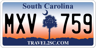 SC license plate MXV759