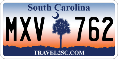 SC license plate MXV762