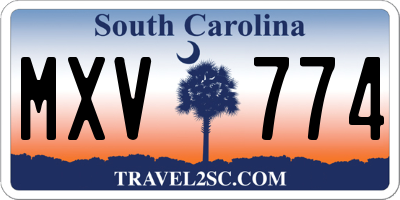SC license plate MXV774