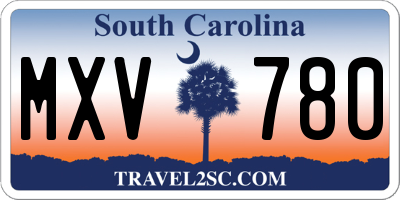 SC license plate MXV780