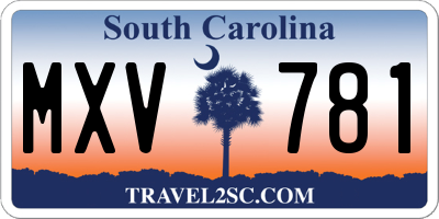 SC license plate MXV781