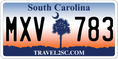 SC license plate MXV783