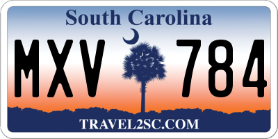 SC license plate MXV784