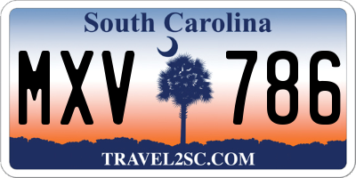 SC license plate MXV786