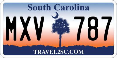 SC license plate MXV787